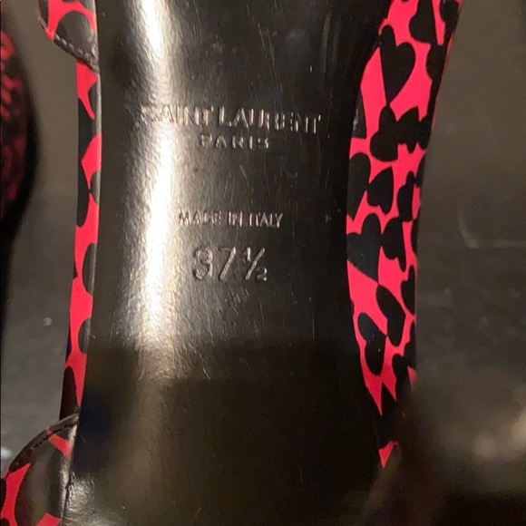 YSL Saint Laurent Pink/Black Heart Heels - Picture 7 of 8